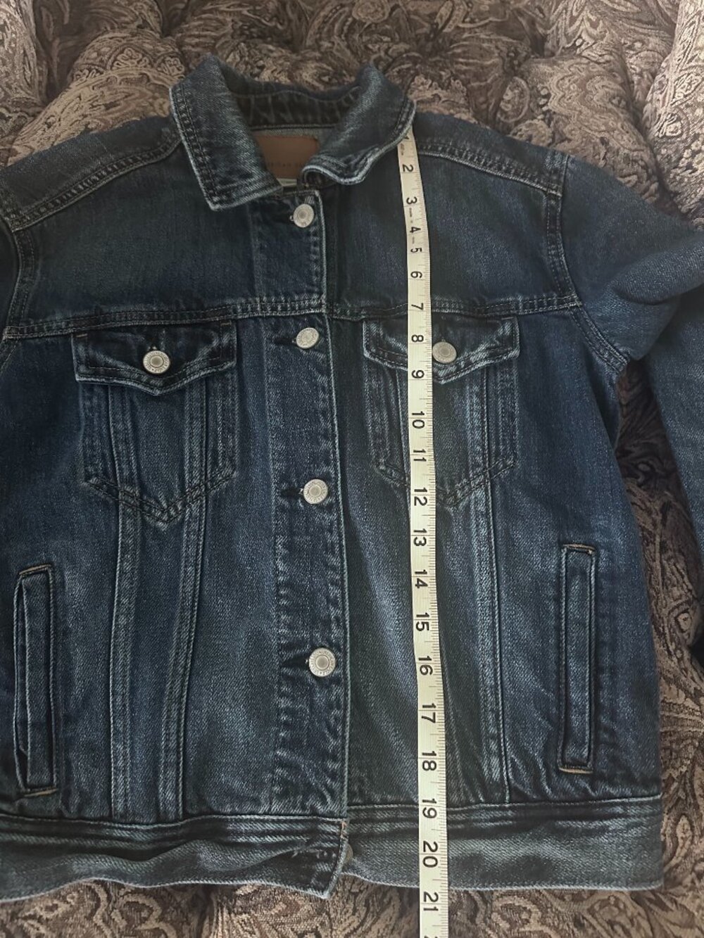 American Eagle Outfitters Womens Denim Jacket Size XS Blue Cotton Distressed - Picture 6 of 6